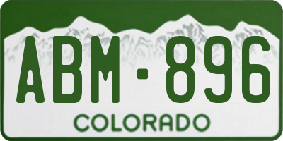 CO license plate ABM896