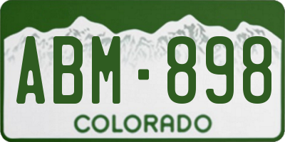 CO license plate ABM898