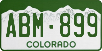 CO license plate ABM899