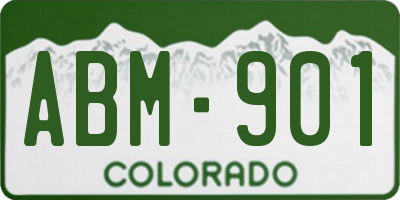 CO license plate ABM901