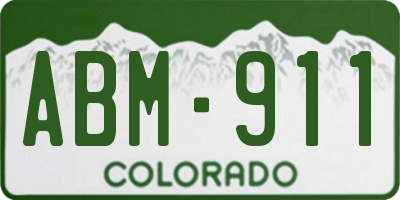 CO license plate ABM911