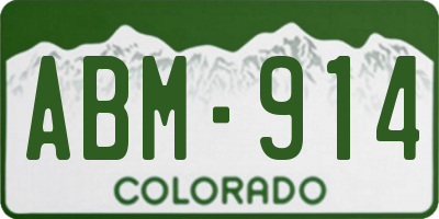 CO license plate ABM914