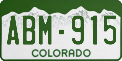 CO license plate ABM915
