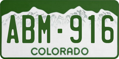 CO license plate ABM916