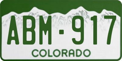 CO license plate ABM917