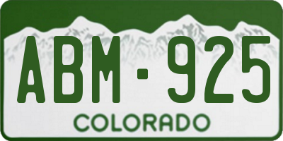 CO license plate ABM925