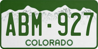 CO license plate ABM927