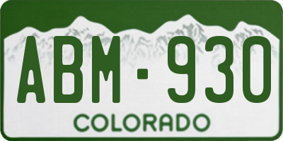 CO license plate ABM930