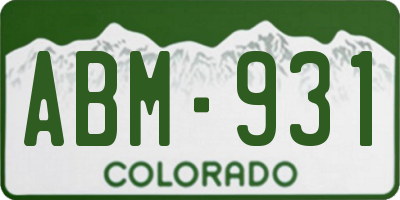 CO license plate ABM931