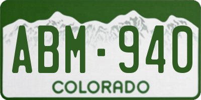 CO license plate ABM940