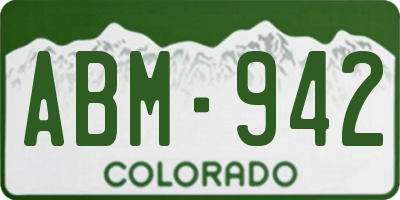 CO license plate ABM942