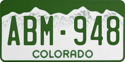 CO license plate ABM948