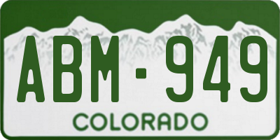 CO license plate ABM949