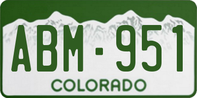 CO license plate ABM951