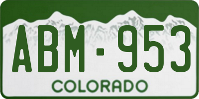 CO license plate ABM953