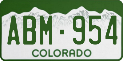 CO license plate ABM954