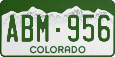 CO license plate ABM956