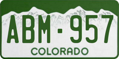 CO license plate ABM957