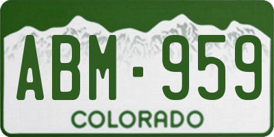 CO license plate ABM959
