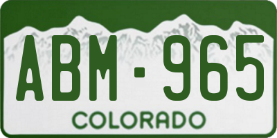 CO license plate ABM965