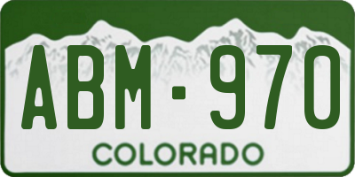 CO license plate ABM970