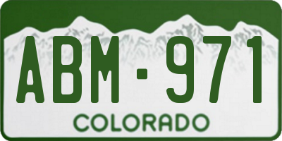 CO license plate ABM971