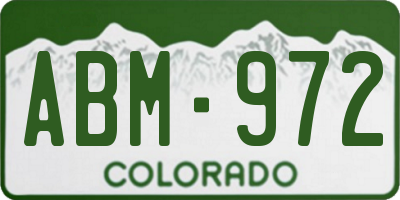 CO license plate ABM972