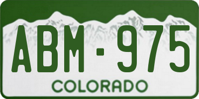 CO license plate ABM975