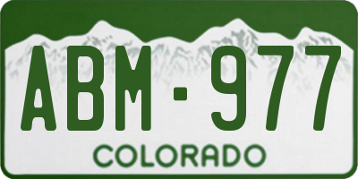 CO license plate ABM977