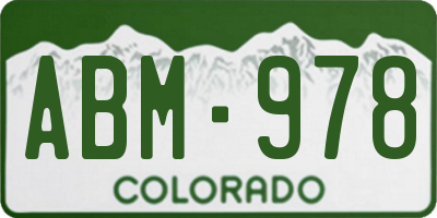 CO license plate ABM978