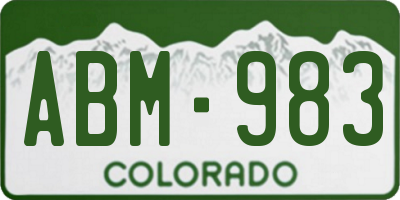 CO license plate ABM983
