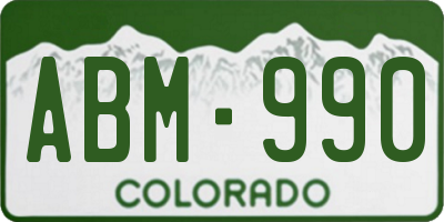CO license plate ABM990