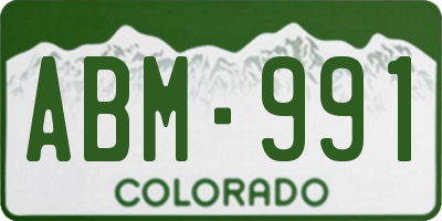 CO license plate ABM991
