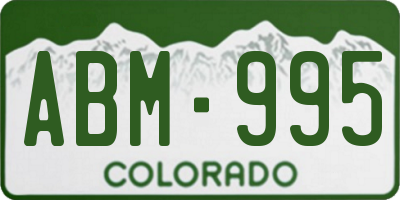 CO license plate ABM995