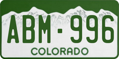 CO license plate ABM996
