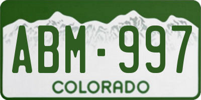 CO license plate ABM997