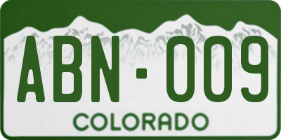 CO license plate ABN009