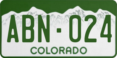 CO license plate ABN024