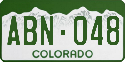 CO license plate ABN048