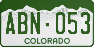 CO license plate ABN053
