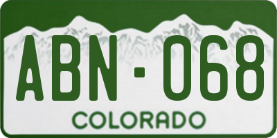 CO license plate ABN068