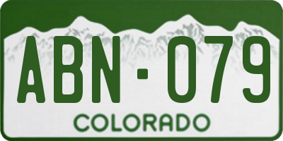 CO license plate ABN079