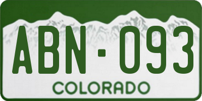 CO license plate ABN093