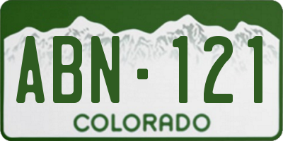 CO license plate ABN121