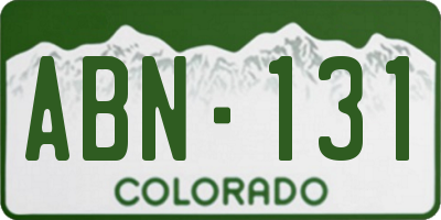 CO license plate ABN131