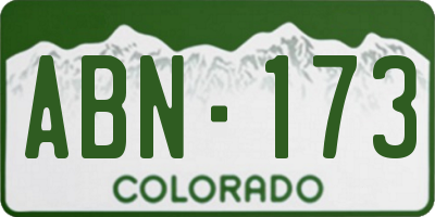 CO license plate ABN173