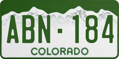 CO license plate ABN184