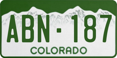CO license plate ABN187