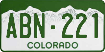 CO license plate ABN221