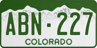 CO license plate ABN227